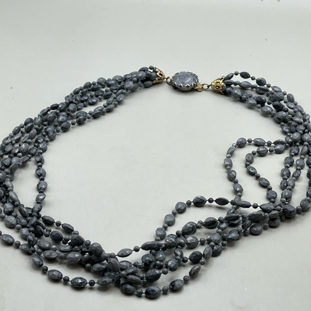 Elegant Multi-Strand Gray Necklace
